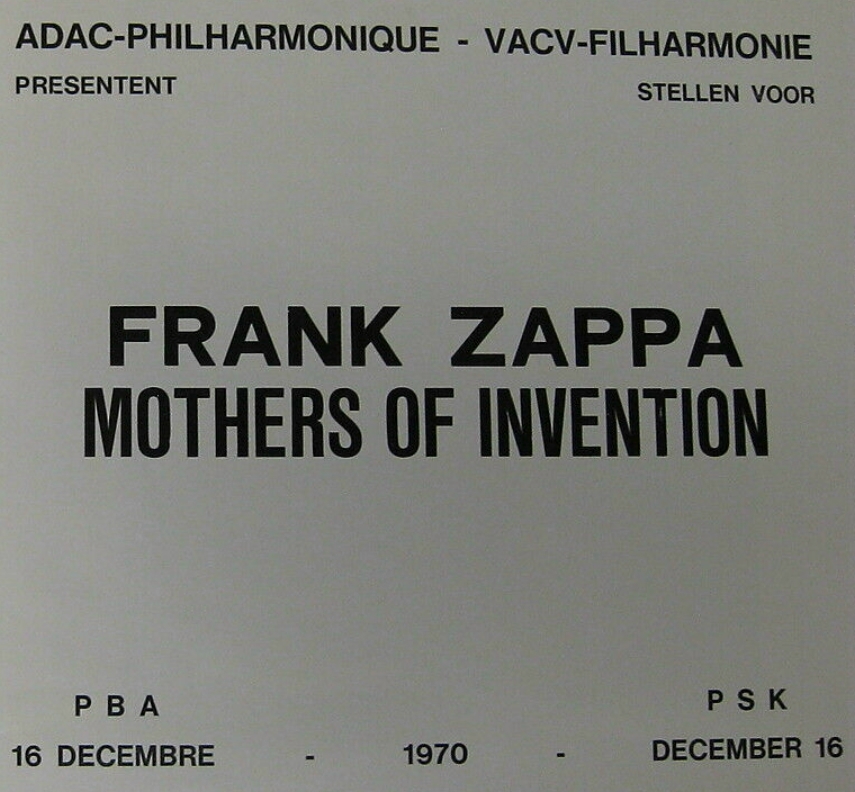 16/12/1970Paleis voor Schone Kunsten, Brussels, Belgium (concert program)